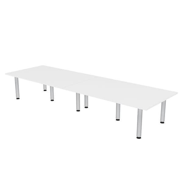 45 in W, 120 in L, 29 in H, Engineered Wood Top, White